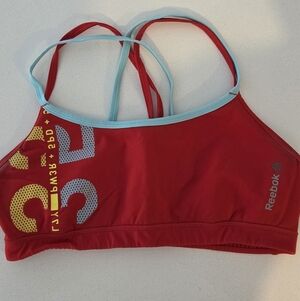 Reebok Women's Red & Light Blue Sports Bra